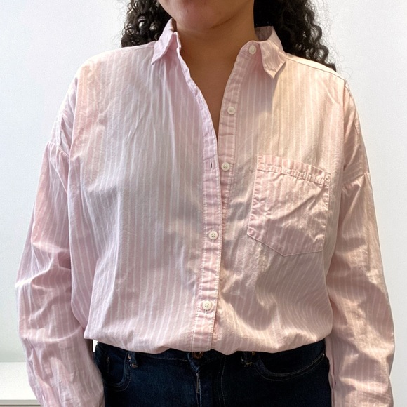 Oversized Pinstripe Button-Up - Picture 2 of 4